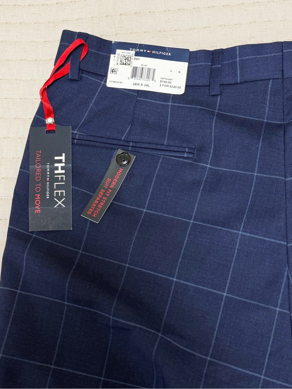 Tommy Hilfiger Navy Windowpane Dress Pants - Picture 4 of 4